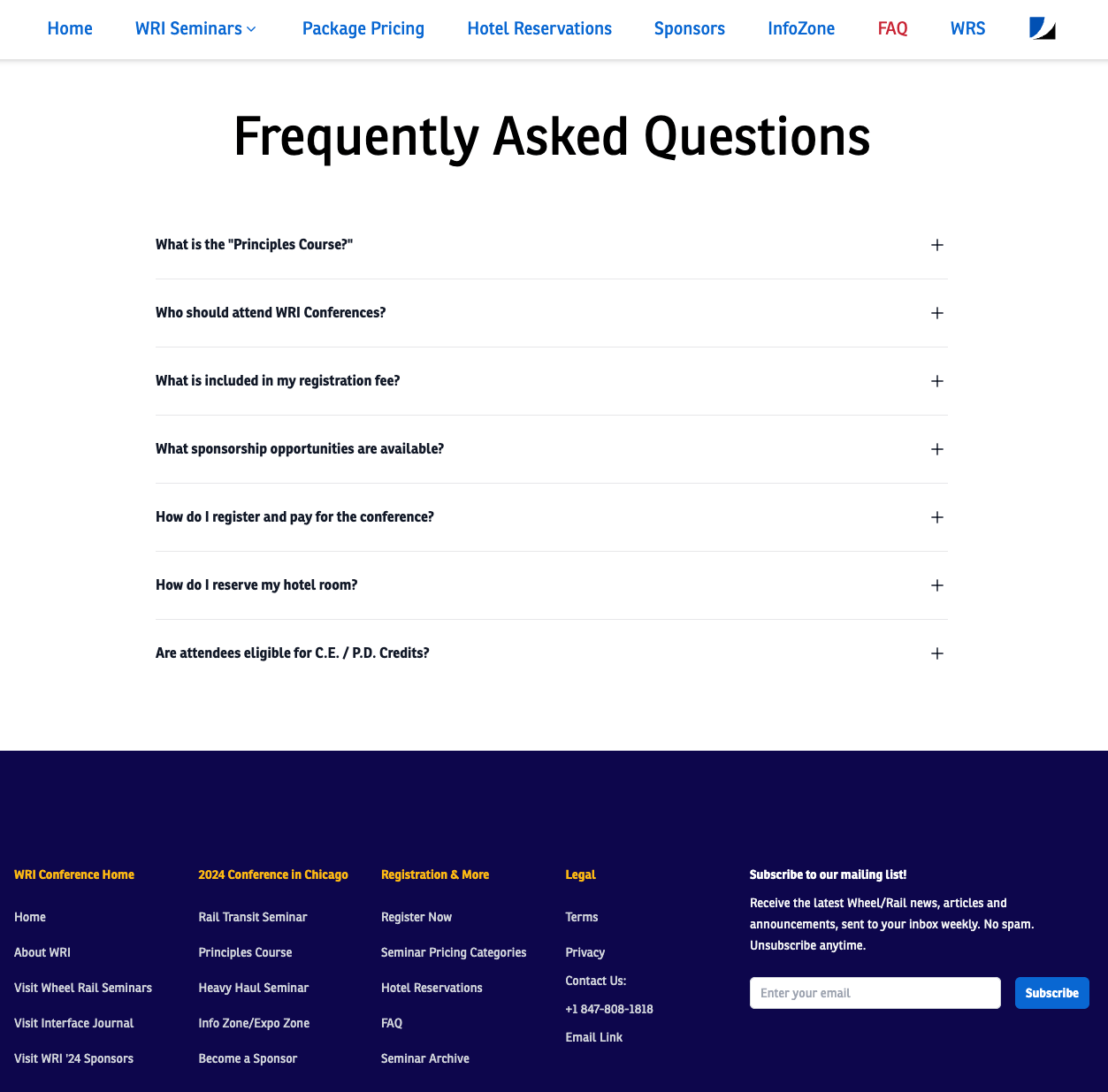 WRI 2024 FAQ and Footer